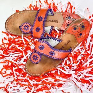 Orange and Purple Jack Roger Sandals